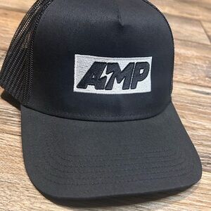 AMP Black Mesh Trucker Hat New Unworn!